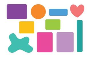 Vibrant sketch shapes in assorted colors on artistic paper backdrop for modern digital use unique design Pro. vector