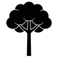 Simple Silhouette of a Mighty Tree Standing Tall Against a White Background, Evoking a Sense of Serenity and Peace vector