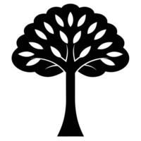 Majestic Black Tree Silhouette with Lush Foliage Elegant Nature Icon for Design Projects, Websites, and Logos vector