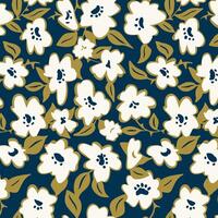 hand drawn summer floral pattern design vector