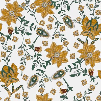 ethnic paisley summer floral pattern background