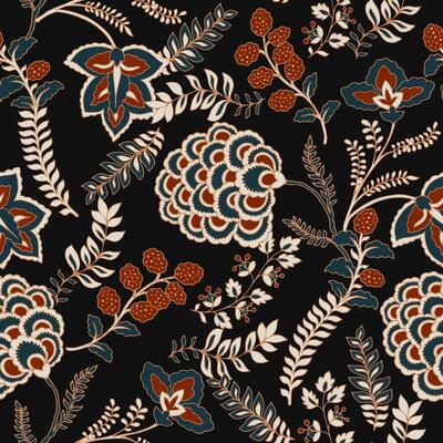 ethnic floral pattern with indian ornament
