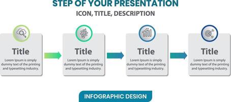 Four step Presentation Infographics Design vector