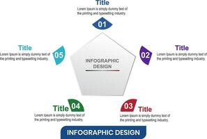 Five Step INfographics Design for business and presentation purposes vector