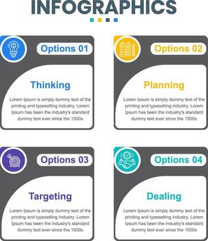 negocio cuatro pasos infografia presentación diseño para cartografía negocio salud y crecimiento, negocio presentación con paso y gráficos elemento vector