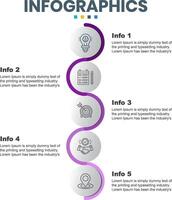Infographics Five-step Business presentation Design for mapping business health and growth vector