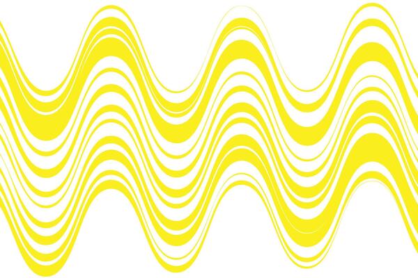 simple abstract light yellow color wavy thin to thick line pattern yellow wavy lines optical illusion on white surface