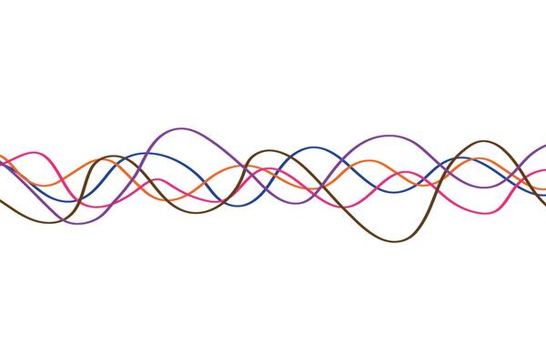 simple colorful wavy line pattern intertwined colorful wavy lines for data representation