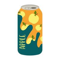Colorful bottles and cans of various fruit drinks and beverages. Summer cold soft drinks, and fruit juice vector