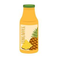 Colorful bottles and cans of various fruit drinks and beverage. Summer cold soft drinks and fruit juice vector