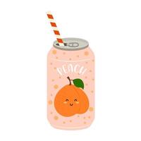 Colorful illustration of canned and bottled fruit juices with simple designs. Summer cold and soft drinks vector