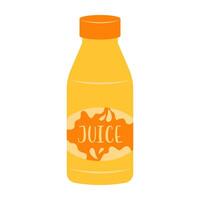 Colorful bottles and cans of various fruit drinks and beverages. Summer cold soft drink and fruit juice. vector