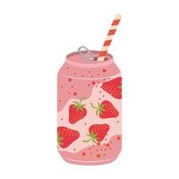 Colorful illustration of canned and bottled fruit juices with simple designs. Summer cold and soft drink vector