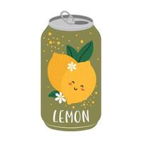 Colorful illustration of canned, and bottled fruit juices with simple designs. Summer cold and soft drinks. vector
