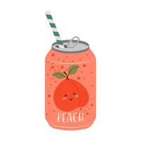 Colorful illustration of canned and bottled fruit juices with simple designs. Summer cold and soft drinks. vector