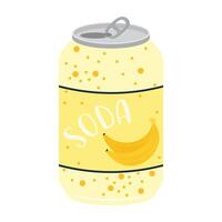 Flat canned and bottled fizzy fruit drinks and flavored sodas. Summer cold and soft drink vector