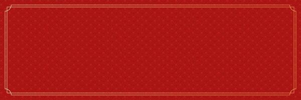 Horizontal banner with traditional chinese pattern with empty space for your design. Chinese New Year traditional Asian holiday. illustration, red colors vector