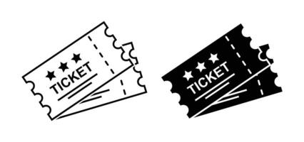 Ticket icon set collection vector