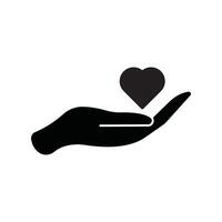 Heart in hand icon design vector