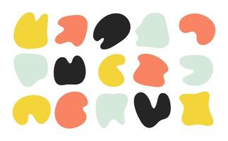 Doodle liquid abstract blob shapes, color irregular organic random forms, fluid silhouette, simple smooth ink stain. Highlight for social media stories. Perfect for branding, posters, packaging vector