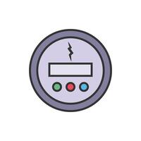 Flat Kwh Metering Icon Colorful vector