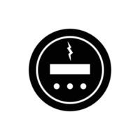 Black Kwh Metering Icon Simple Design vector