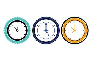 Minimal Wall Clock Icon in Black Silhouette Design vector