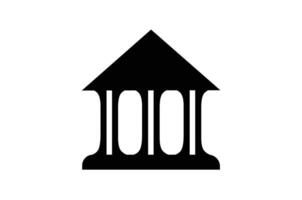 Building icon symbolizing bank or related to business finance. Flat design. vector