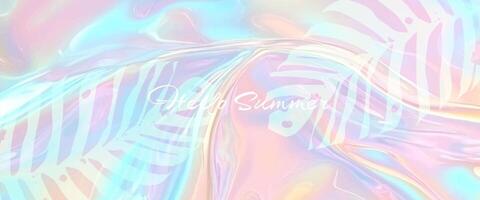 Summer Gradient Background with Palm Leaf Shadow vector