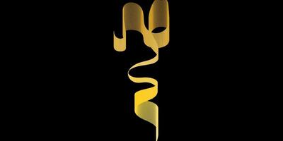 A golden stylized letter with a wave shape vector