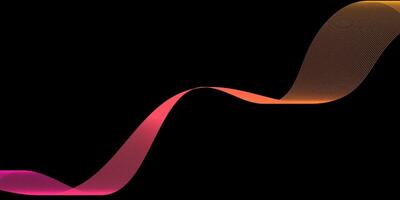 Dynamic abstract composition featuring wavy neon vector