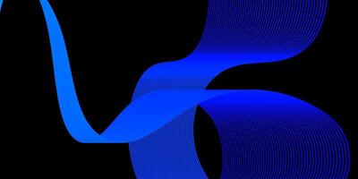 Abstract Ribbon Lines on Black Background vector