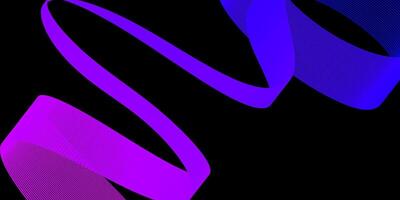 Neon Ribbon Lines on Black Background vector