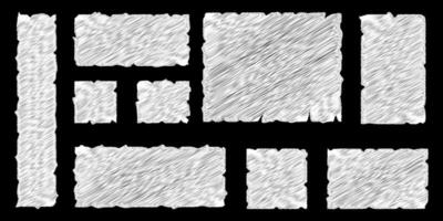 wavy rectangles grain texture, irregular colorful text boxes. Crayon drawn squares and rectangles with wavy rough edges. Organic grunge text boxes, geometric shapes or empty speech bubbles vector