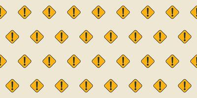 Warning signs arranged in a repetitive pattern vector