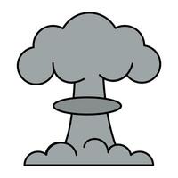 Explosive cloud rising above the ground surface vector