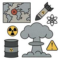 Nuclear threat awareness elements risks. vector