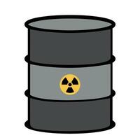 Warning sign attached to a nuclear waste barrel vector