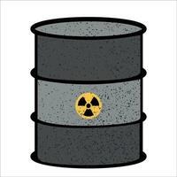 Nuclear waste barrel with radioactive symbol vector