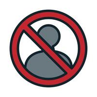 No entry sign with icon in red circle graphic vector