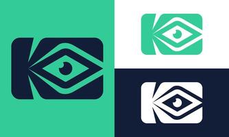 Unique K eye logo. vector