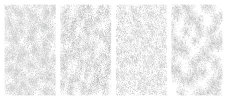 dispersed dot pattern halftone background with random small particles, grain scatter abstract element design isolated on transparent background for overlays and effects vector