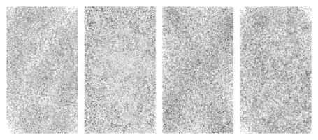 Grain noise texture set hand drawn ink dot patterns retro rough surface overlay pack on transparent background abstract halftone textures isolated for design vector