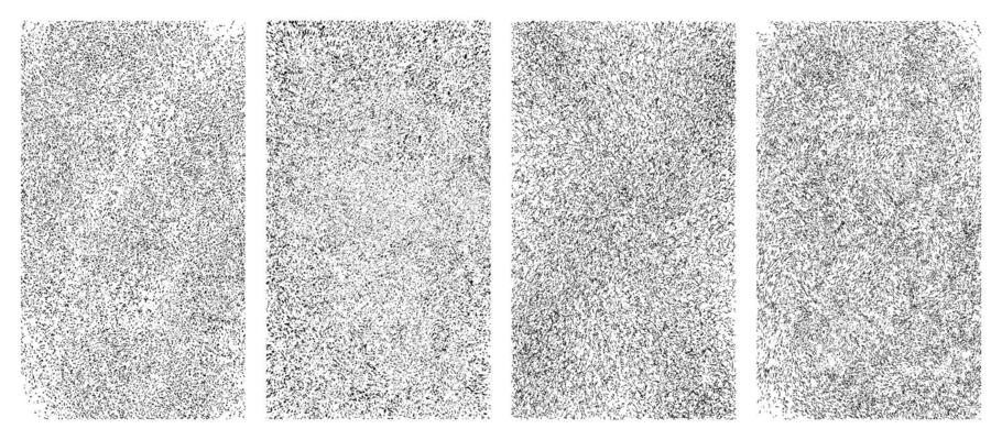 Grain noise texture set hand drawn ink dot patterns retro rough surface overlay pack on transparent background abstract halftone textures isolated for design