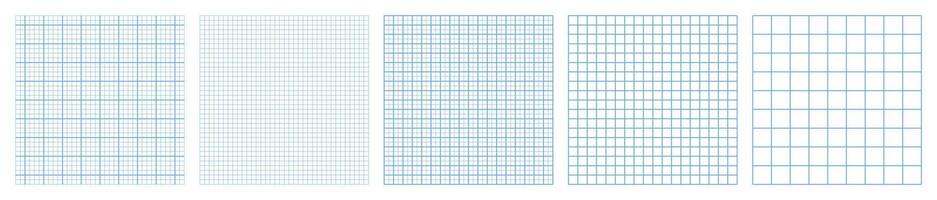 Light blue square grid paper templates for math science bullet journal drawing planner digital or print use with white background set of pages school study stationery clean simple layout vector