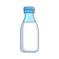 An isolated bottle with clear liquid is visible with a blue cap on transparent background png