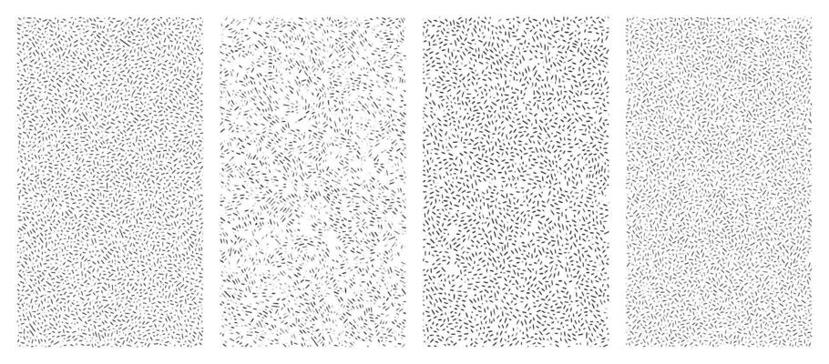 Stipple texture collection black ink dotted background pattern pack rough hand drawn abstract design on transparent background isolated vintage graphic texture