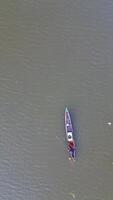 Top View of Fisherman Boat on Calm River video