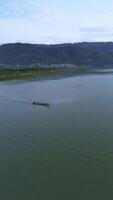 Aerial View of Boat on Lake video