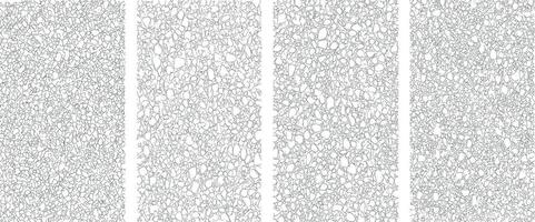 hand drawn cell stone structure texture with irregular pebble shapes, organic Minimal pattern design element isolated on transparent background for abstract backgrounds vector